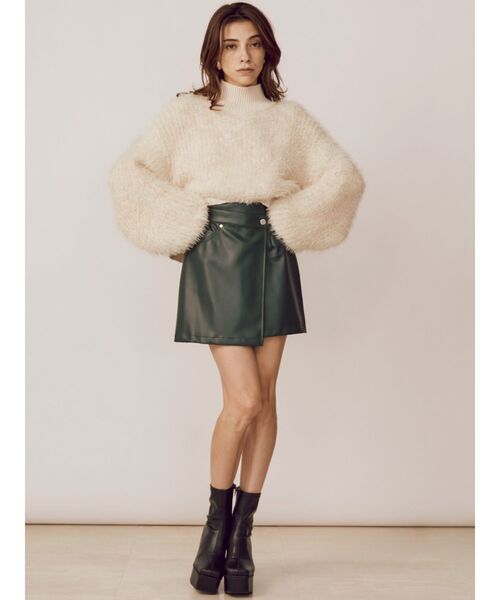 EVRIS（エヴリス）の「ファンシーヤーンハイネックニット（ニット/セーター・レディース・ブラック/カーキ/パープル/アイボリー・FREE）」の18枚目の写真