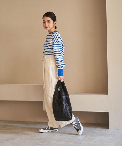 coen（コーエン）の「キルトエコバッグ（トートバッグ・レディース・ブラック/オフホワイト/オリーブ・FREE）」の5枚目の写真