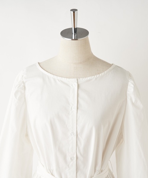 one after another NICE CLAUP（ワンアフターアナザーナイスクラップ）の「ウエストリボン前後2WAYチュニック（チュニック・レディース・ブラック/ブラウン/オフホワイト・FREE）」の9枚目の写真