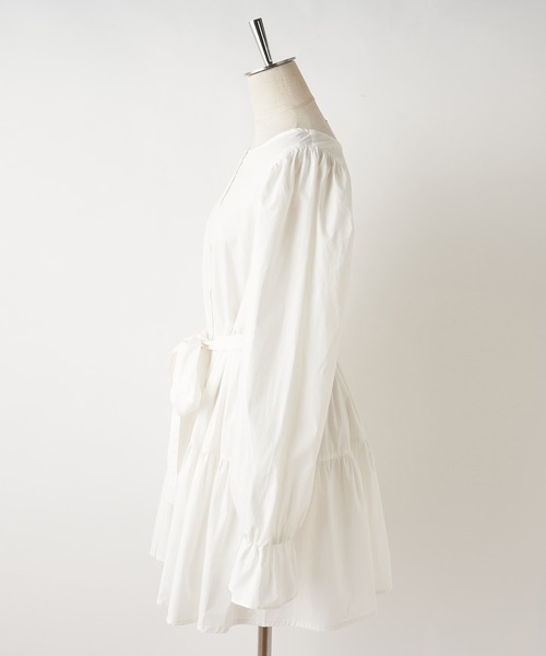 one after another NICE CLAUP（ワンアフターアナザーナイスクラップ）の「ウエストリボン前後2WAYチュニック（チュニック・レディース・ブラック/ブラウン/オフホワイト・FREE）」の5枚目の写真