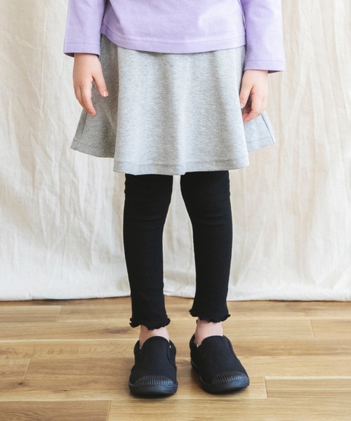 BRANSHES(ブランシェス)の「【WEB限定】レギンス付きスカート(スカート・キッズ・ブラック/ラベンダー/キャメル/ピンク/杢グレー・100cm/120cm/140cm/110cm/130cm/150cm)」の2枚目の写真