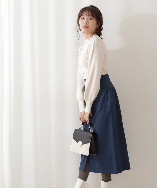 PROPORTION BODY DRESSING(プロポーションボディドレッシング)の「フロントファスナーカルゼタイト / 1211220013(スカート・レディース・パープル/ホワイト系その他/グリーン・X-SMALL/MEDIUM/SMALL)」の1枚目の写真