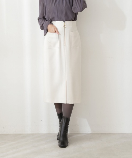 PROPORTION BODY DRESSING(プロポーションボディドレッシング)の「フロントファスナーカルゼタイト / 1211220013(スカート・レディース・パープル/ホワイト系その他/グリーン・X-SMALL/MEDIUM/SMALL)」の4枚目の写真