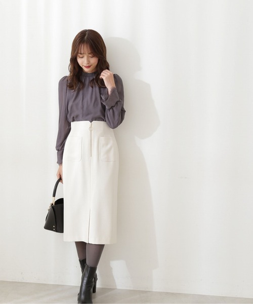 PROPORTION BODY DRESSING(プロポーションボディドレッシング)の「フロントファスナーカルゼタイト / 1211220013(スカート・レディース・パープル/ホワイト系その他/グリーン・X-SMALL/MEDIUM/SMALL)」の5枚目の写真