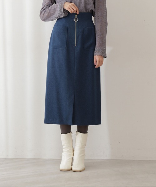 PROPORTION BODY DRESSING(プロポーションボディドレッシング)の「フロントファスナーカルゼタイト / 1211220013(スカート・レディース・パープル/ホワイト系その他/グリーン・X-SMALL/MEDIUM/SMALL)」の7枚目の写真