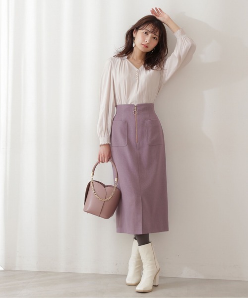 PROPORTION BODY DRESSING(プロポーションボディドレッシング)の「フロントファスナーカルゼタイト / 1211220013(スカート・レディース・パープル/ホワイト系その他/グリーン・X-SMALL/MEDIUM/SMALL)」の13枚目の写真