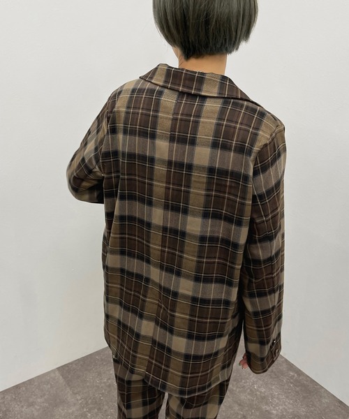 apres jour mignon（アプレジュールミニョン）の「チェックシングルジャケット【SETUP着用可能】【ZOZOTOWN限定アイテム】（テーラードジャケット・レディース・ブラウン系その他/カーキ/ベージュ・X-LARGE/フリー）」の8枚目の写真