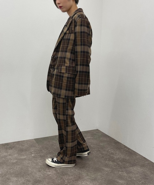 apres jour mignon（アプレジュールミニョン）の「チェックシングルジャケット【SETUP着用可能】【ZOZOTOWN限定アイテム】（テーラードジャケット・レディース・ブラウン系その他/カーキ/ベージュ・X-LARGE/フリー）」の10枚目の写真