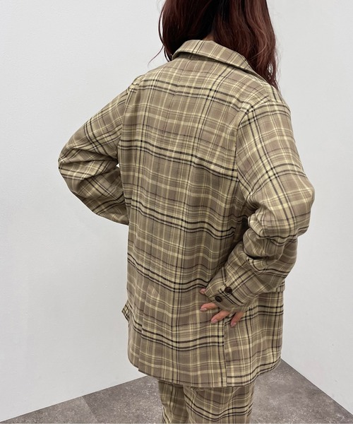 apres jour mignon（アプレジュールミニョン）の「チェックシングルジャケット【SETUP着用可能】【ZOZOTOWN限定アイテム】（テーラードジャケット・レディース・ブラウン系その他/カーキ/ベージュ・X-LARGE/フリー）」の16枚目の写真