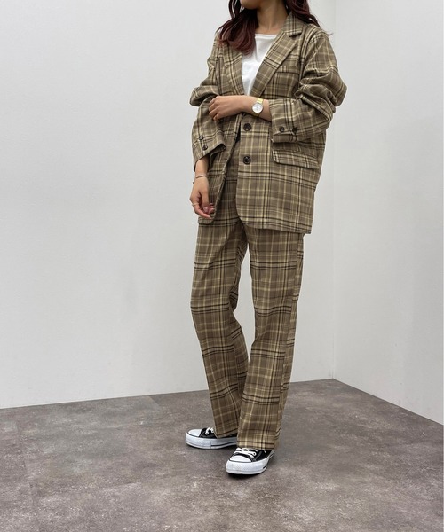 apres jour mignon（アプレジュールミニョン）の「チェックシングルジャケット【SETUP着用可能】【ZOZOTOWN限定アイテム】（テーラードジャケット・レディース・ブラウン系その他/カーキ/ベージュ・X-LARGE/フリー）」の17枚目の写真