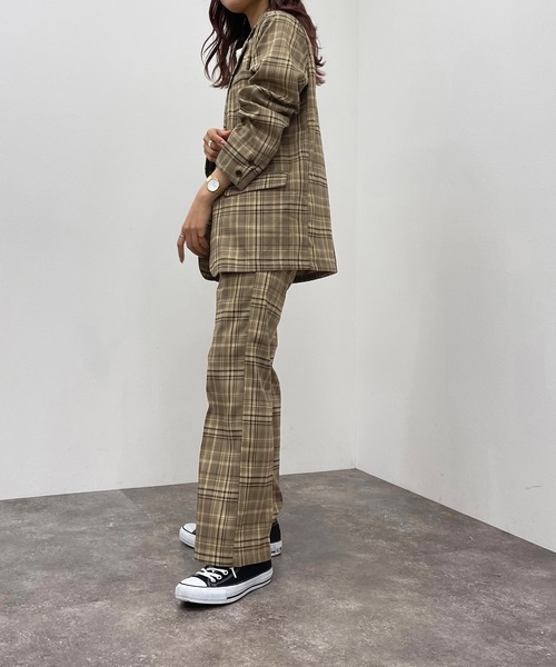 apres jour mignon（アプレジュールミニョン）の「チェックシングルジャケット【SETUP着用可能】【ZOZOTOWN限定アイテム】（テーラードジャケット・レディース・ブラウン系その他/カーキ/ベージュ・X-LARGE/フリー）」の18枚目の写真