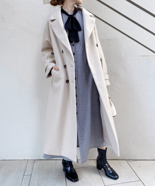 one after another NICE CLAUP(ワンアフターアナザーナイスクラップ)の「【ZOZOTOWN限定】取り外せるボウタイときれいなシルエット。2WAYAラインワンピース(ワンピース・レディース・ブラック/ブラック系その他/ブラウン系その他/ベージュ系その他・FREE)」の6枚目の写真
