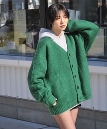 ZIP FIVE | ふんわり起毛ニットカラーオーバーカーディガン(カーディガン/ボレロ)