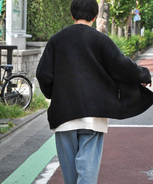 ZIP FIVE(ジップファイブ)の「【ZIP FIVE】 モヘアライク カラー オーバー ニット ルーズ Vネック カーディガン(カーディガン/ボレロ・メンズ・マスタード/レッド/ブラック/グリーン/ブルー/ライトグレー/チャコール/グリーン系・LARGE/MEDIUM)」の12枚目の写真