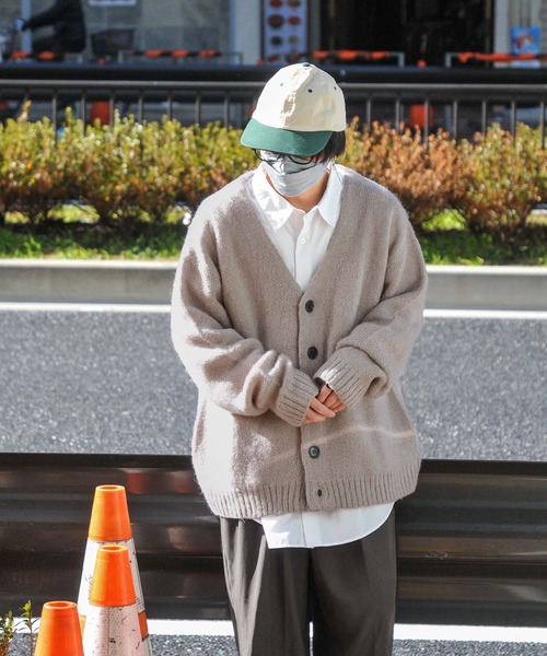 ZIP FIVE(ジップファイブ)の「【ZIP FIVE】 モヘアライク カラー オーバー ニット ルーズ Vネック カーディガン(カーディガン/ボレロ・メンズ・マスタード/レッド/ブラック/グリーン/ブルー/ライトグレー/チャコール/グリーン系・LARGE/MEDIUM)」の19枚目の写真