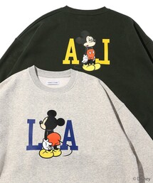 FREAK'S STORE | WEB限定【DISNEY/ディズニー ミッキーマウス】 別注 LAプリント クルーネックスウェット/バックプリント(スウェット)