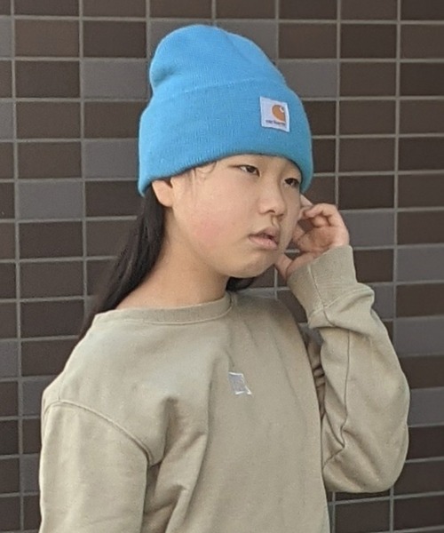 Carhartt（カーハート）の「Carhartt/カーハート　キッズ　ワンポイントロゴ ニットワッチ（ニットキャップ/ビーニー・キッズ・ブラック/ブラウン/カーキ/オレンジ/ピンク/サックスブルー・FREE）」の20枚目の写真