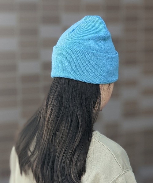 Carhartt（カーハート）の「Carhartt/カーハート　キッズ　ワンポイントロゴ ニットワッチ（ニットキャップ/ビーニー・キッズ・ブラック/ブラウン/カーキ/オレンジ/ピンク/サックスブルー・FREE）」の8枚目の写真