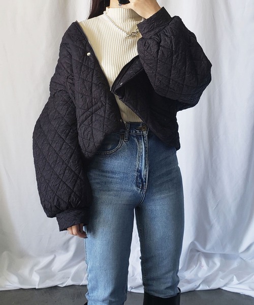 me+em select(ミームセレクト)の「プチハイネックリブニットトップス(ニット/セーター・レディース・ブラック/ベージュ/グレー/グリーン・FREE)」の5枚目の写真