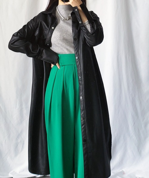 me+em select(ミームセレクト)の「プチハイネックリブニットトップス(ニット/セーター・レディース・ブラック/ベージュ/グレー/グリーン・FREE)」の12枚目の写真