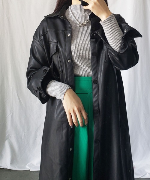 me+em select(ミームセレクト)の「プチハイネックリブニットトップス(ニット/セーター・レディース・ブラック/ベージュ/グレー/グリーン・FREE)」の11枚目の写真