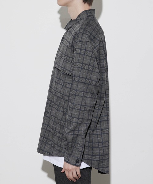 JUNRED（ジュンレッド）の「TRポンチチェックレギュラーシャツ（シャツ/ブラウス・メンズ・チャコールグレー/ライトグレー・LL/M/L）」の8枚目の写真