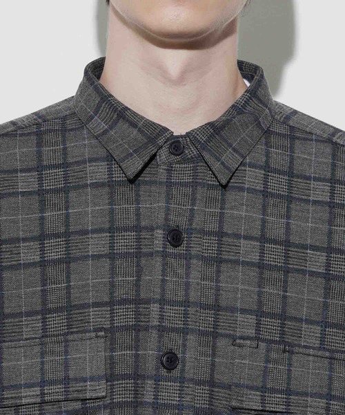 JUNRED（ジュンレッド）の「TRポンチチェックレギュラーシャツ（シャツ/ブラウス・メンズ・チャコールグレー/ライトグレー・LL/M/L）」の6枚目の写真