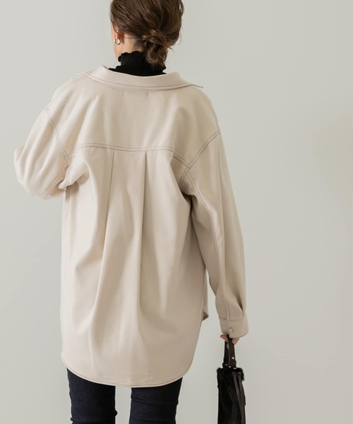 URBAN RESEARCH Sonny Label（アーバンリサーチサニーレーベル）の「ウールライクオーバーシャツ（シャツ/ブラウス・レディース・モカ/チャコールグレー/アイボリー・FREE）」の19枚目の写真