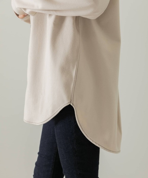 URBAN RESEARCH Sonny Label（アーバンリサーチサニーレーベル）の「ウールライクオーバーシャツ（シャツ/ブラウス・レディース・モカ/チャコールグレー/アイボリー・FREE）」の12枚目の写真