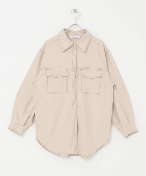 URBAN RESEARCH Sonny Label（アーバンリサーチサニーレーベル）の「ウールライクオーバーシャツ（シャツ/ブラウス・レディース・モカ/チャコールグレー/アイボリー・FREE）」の13枚目の写真