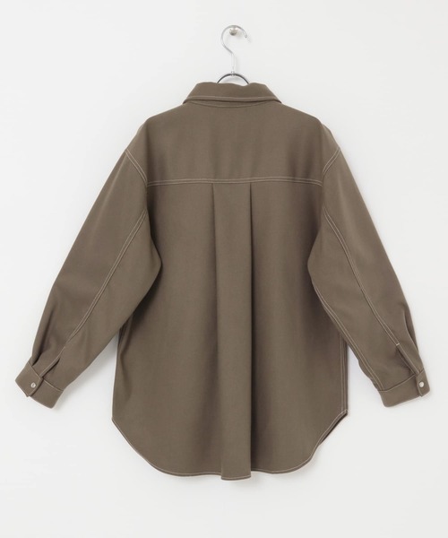URBAN RESEARCH Sonny Label（アーバンリサーチサニーレーベル）の「ウールライクオーバーシャツ（シャツ/ブラウス・レディース・モカ/チャコールグレー/アイボリー・FREE）」の16枚目の写真