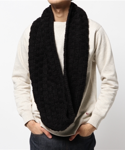 VENCEEXCHANGE（ヴァンスエクスチェンジ）の「ケーブルスヌード                     （ストール/ショール・メンズ・ブラック/ネイビー・FREE）」の5枚目の写真
