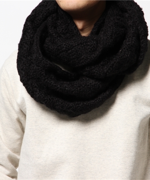 VENCEEXCHANGE（ヴァンスエクスチェンジ）の「ケーブルスヌード                     （ストール/ショール・メンズ・ブラック/ネイビー・FREE）」の6枚目の写真