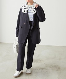 【forksy.】ツイルオーバーサイズダブルボタンテーラードジャケット
