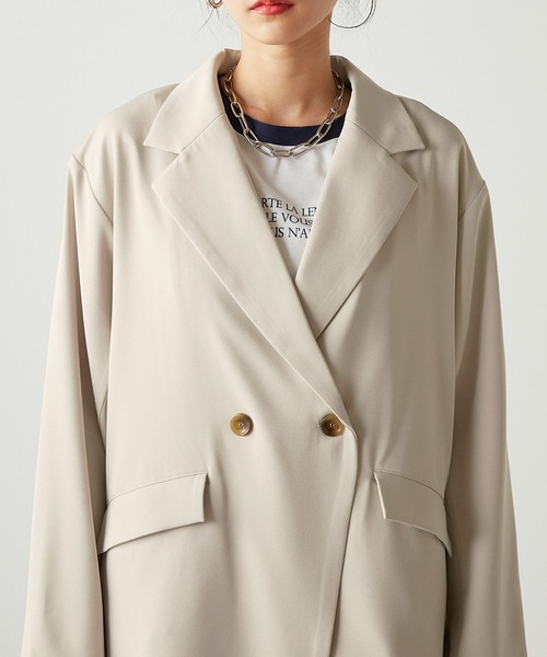 forksy.（フォルクシー）の「【forksy.】ツイルオーバーサイズダブルボタンテーラードジャケット（テーラードジャケット・レディース・ネイビー/ケリー/ライトベージュ・FREE）」の17枚目の写真