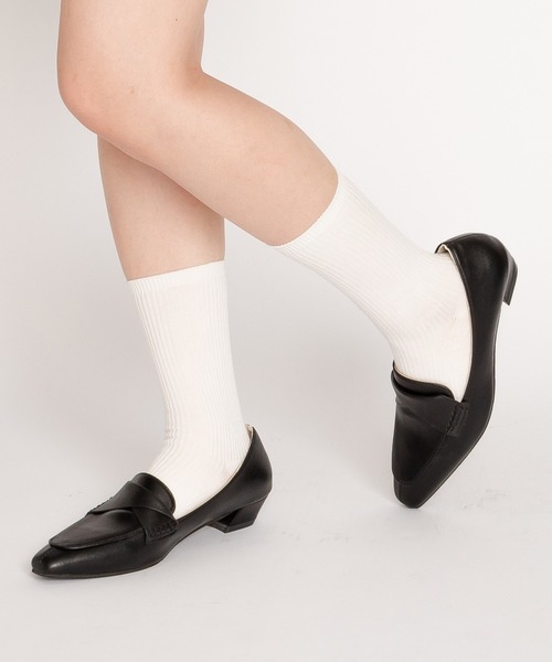 SVEC（シュベック）の「スクエアトゥ コインローファー / スリッポン（ローファー・レディース・ホワイト/ブラック/ブラウン・38/39/35/36/37）」の6枚目の写真