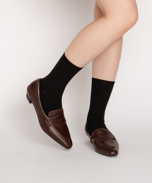 SVEC（シュベック）の「スクエアトゥ コインローファー / スリッポン（ローファー・レディース・ホワイト/ブラック/ブラウン・38/39/35/36/37）」の7枚目の写真