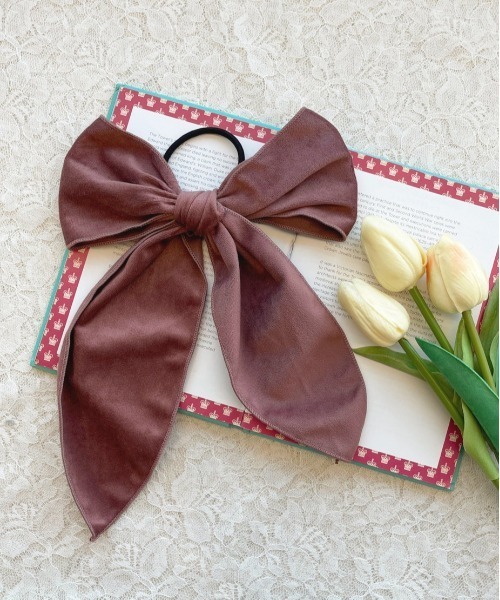 apres jour（アプレジュール）の「【apres jour×ARIAZ】ベルベットリボンヘアゴム（ヘアゴム・レディース・アイボリー/ダークブラウン/スモークピンク/ブラック・FREE）」の10枚目の写真
