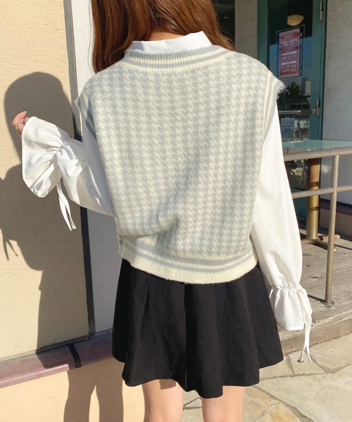apres jour(アプレジュール)の「千鳥柄ニットベスト【ZOZOTOWN限定アイテム】(ニット/セーター・レディース・ブルー系その他/ピンク系その他/ブラック系その他/ブラウン系その他・フリー/X-LARGE)」の17枚目の写真