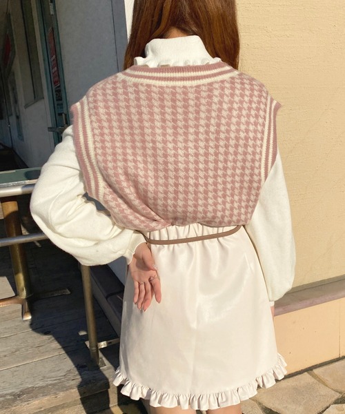 セール】千鳥柄ニットベスト【ZOZOTOWN限定アイテム】（ニット