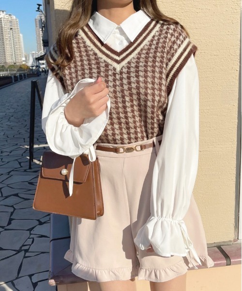 セール】千鳥柄ニットベスト【ZOZOTOWN限定アイテム】（ニット