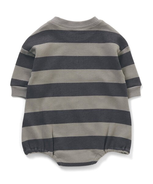 Ampersand（アンパサンド）の「/かぶりワイドロンパース（ドット・ボーダー）（ロンパース・キッズ・グレー/オフホワイト/カーキ/ピンク・80/70/60）」の5枚目の写真