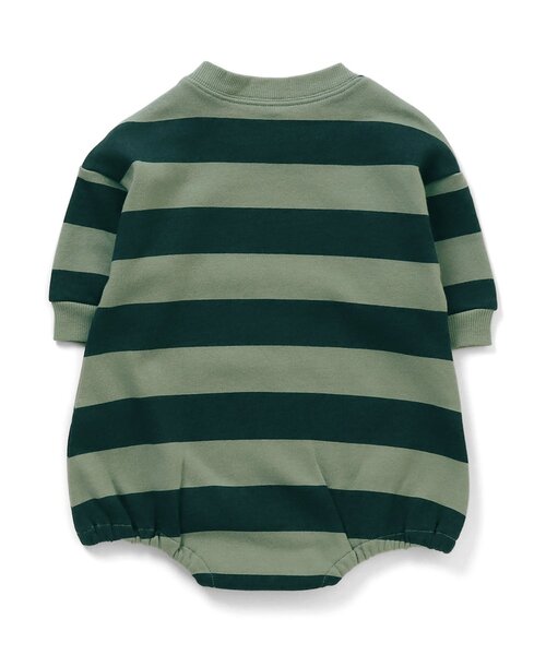 Ampersand（アンパサンド）の「/かぶりワイドロンパース（ドット・ボーダー）（ロンパース・キッズ・グレー/オフホワイト/カーキ/ピンク・80/70/60）」の6枚目の写真