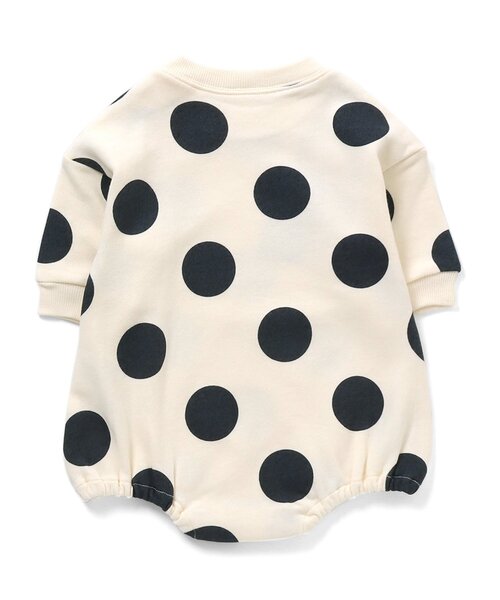 Ampersand（アンパサンド）の「/かぶりワイドロンパース（ドット・ボーダー）（ロンパース・キッズ・グレー/オフホワイト/カーキ/ピンク・80/70/60）」の7枚目の写真