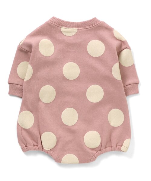 Ampersand（アンパサンド）の「/かぶりワイドロンパース（ドット・ボーダー）（ロンパース・キッズ・グレー/オフホワイト/カーキ/ピンク・80/70/60）」の8枚目の写真