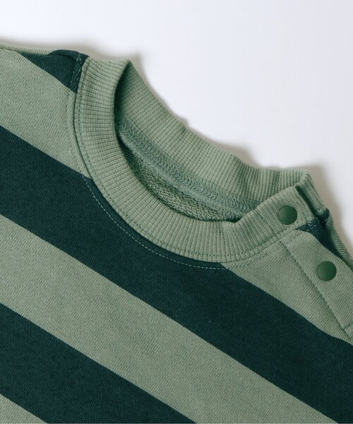 Ampersand（アンパサンド）の「/かぶりワイドロンパース（ドット・ボーダー）（ロンパース・キッズ・グレー/オフホワイト/カーキ/ピンク・80/70/60）」の9枚目の写真