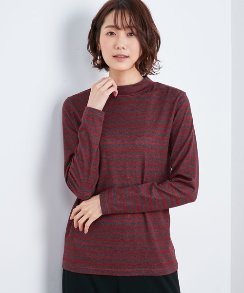 DECOY SINCE 1981（デコイシンスイチキュウハチイチ）の「ハイネックボーダープルオーバー（Tシャツ/カットソー・レディース・レッド/ライトグレー/オフホワイト・LL/M/L）」の3枚目の写真