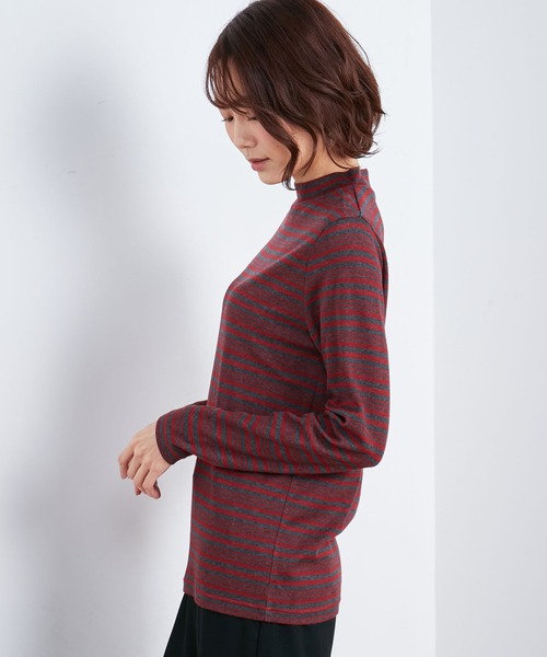 DECOY SINCE 1981（デコイシンスイチキュウハチイチ）の「ハイネックボーダープルオーバー（Tシャツ/カットソー・レディース・レッド/ライトグレー/オフホワイト・LL/M/L）」の9枚目の写真