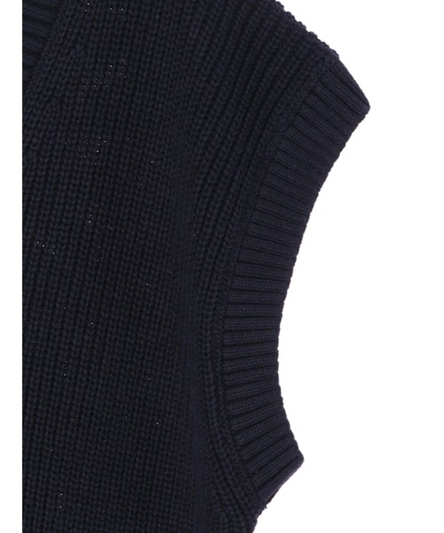 AMERICAN HOLIC（アメリカンホリック）の「Vネック片畦ニットプルオーバー（ベスト・レディース・ネイビー/アイボリー・M/L）」の9枚目の写真