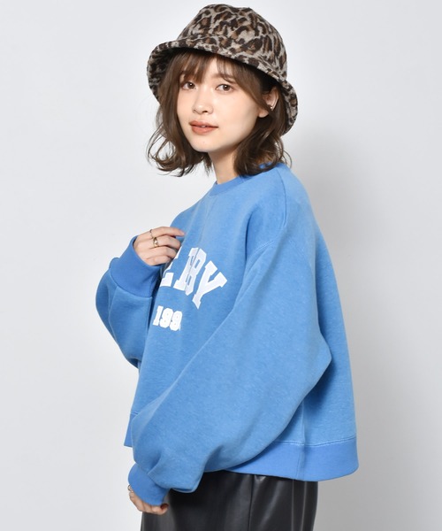 RETRO GIRL（レトロガール）の「裏起毛ショートトレーナー（スウェット・レディース・ライトグレー/ブルー/グリーン/ダークグレー・FREE）」の4枚目の写真